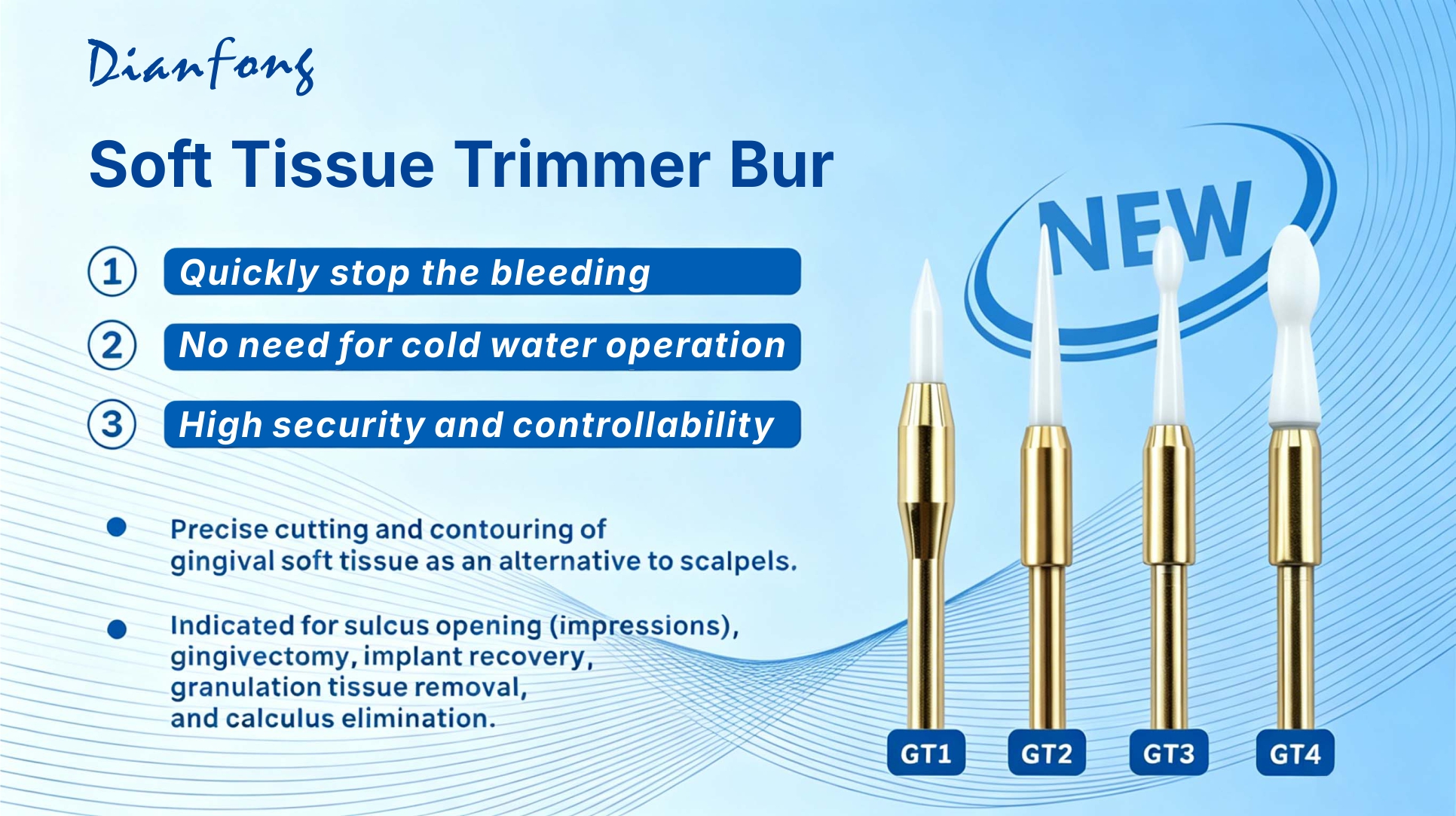 Dian Fong zirconia Soft Tissue Trimmer Bur series