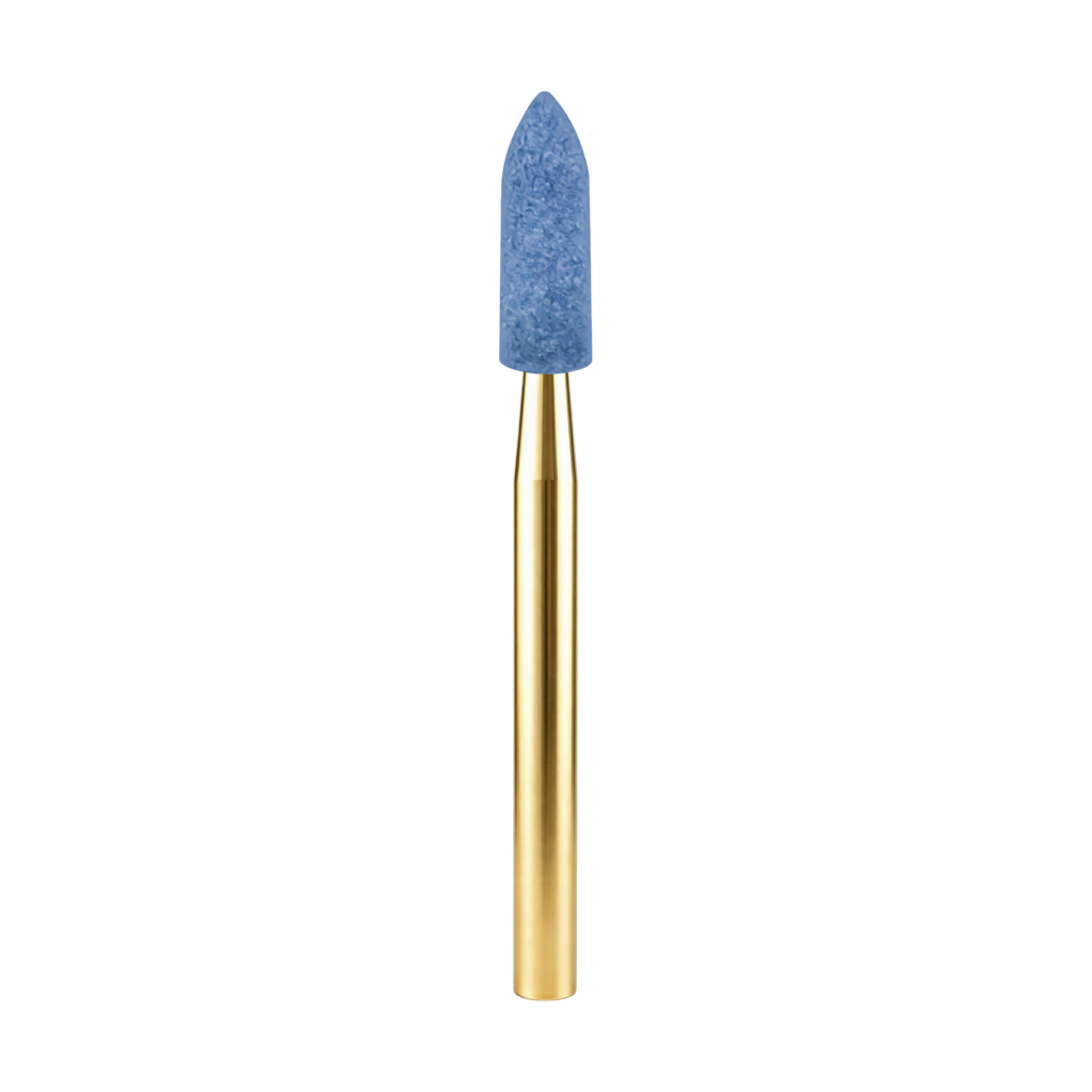 Blue pointed cylinder FG dental cleaning bur