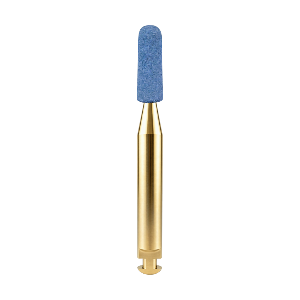 Blue round cylinder RA dental cleaning bur