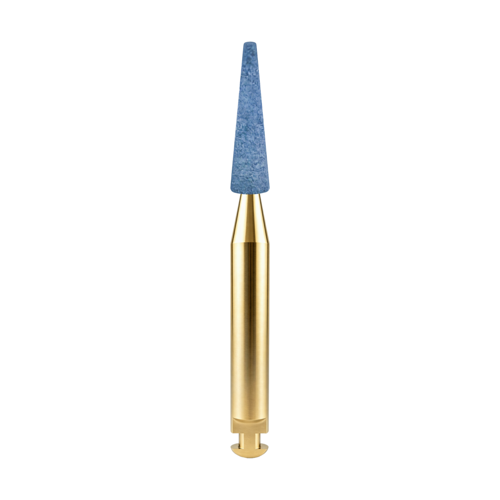 Blue taper flat end RA dental cleaning bur
